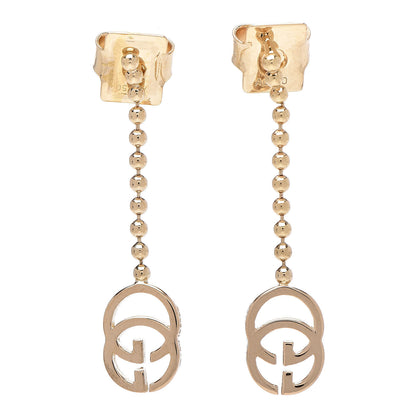 Gucci 18K Yellow Gold Running G Drop Earrings 1 of 5