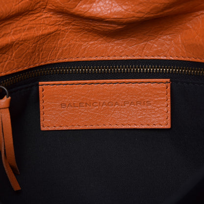 Balenciaga Agneau Classic Hardware Envelope Clutch Tangerine 6 of 9