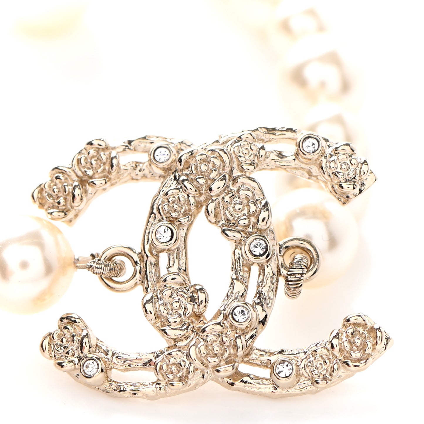 Pearl Crystal CC Bracelet Gold