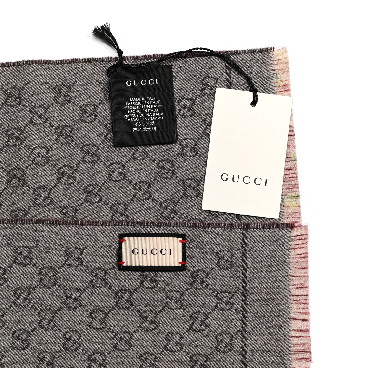 Gucci Wool GG Monogram Miniorophin Scarf Lacquer Pink 4 of 4