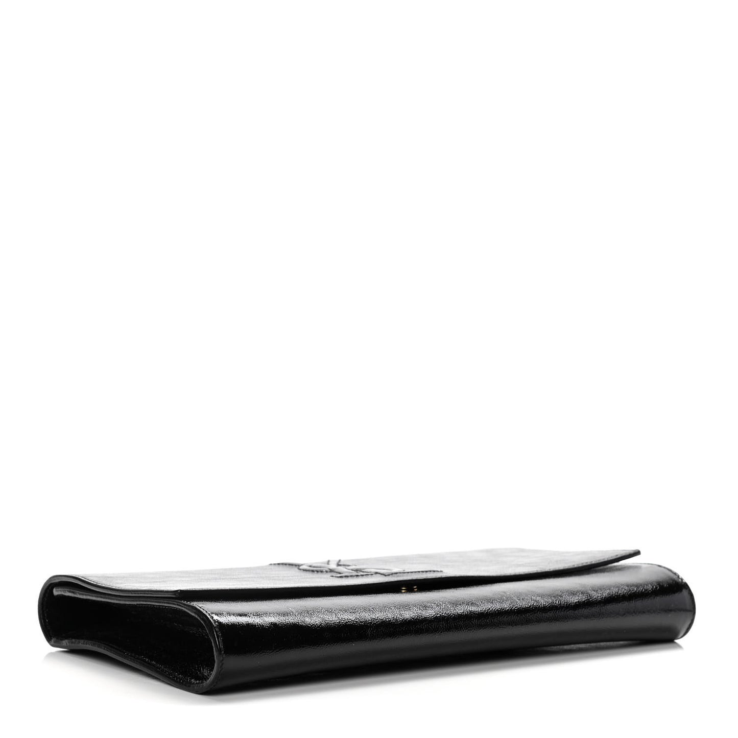 Textured Patent Monogram Large Belle De Jour Clutch Black