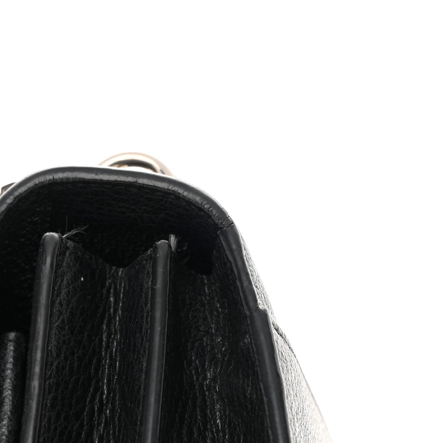Grained Calfskin Medium Monogram Sunset Satchel Black