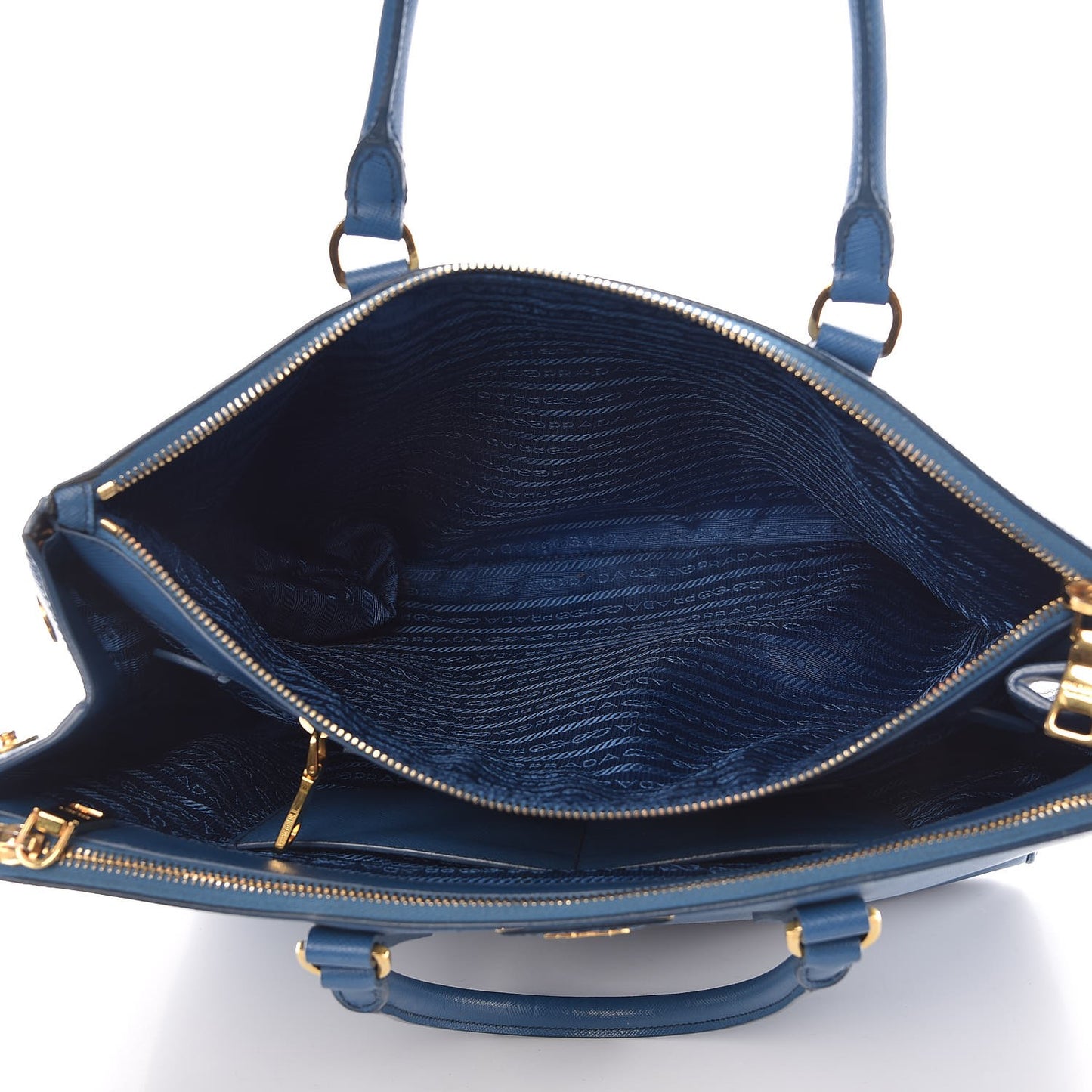Saffiano Large Galleria Double Zip Tote Cobalto