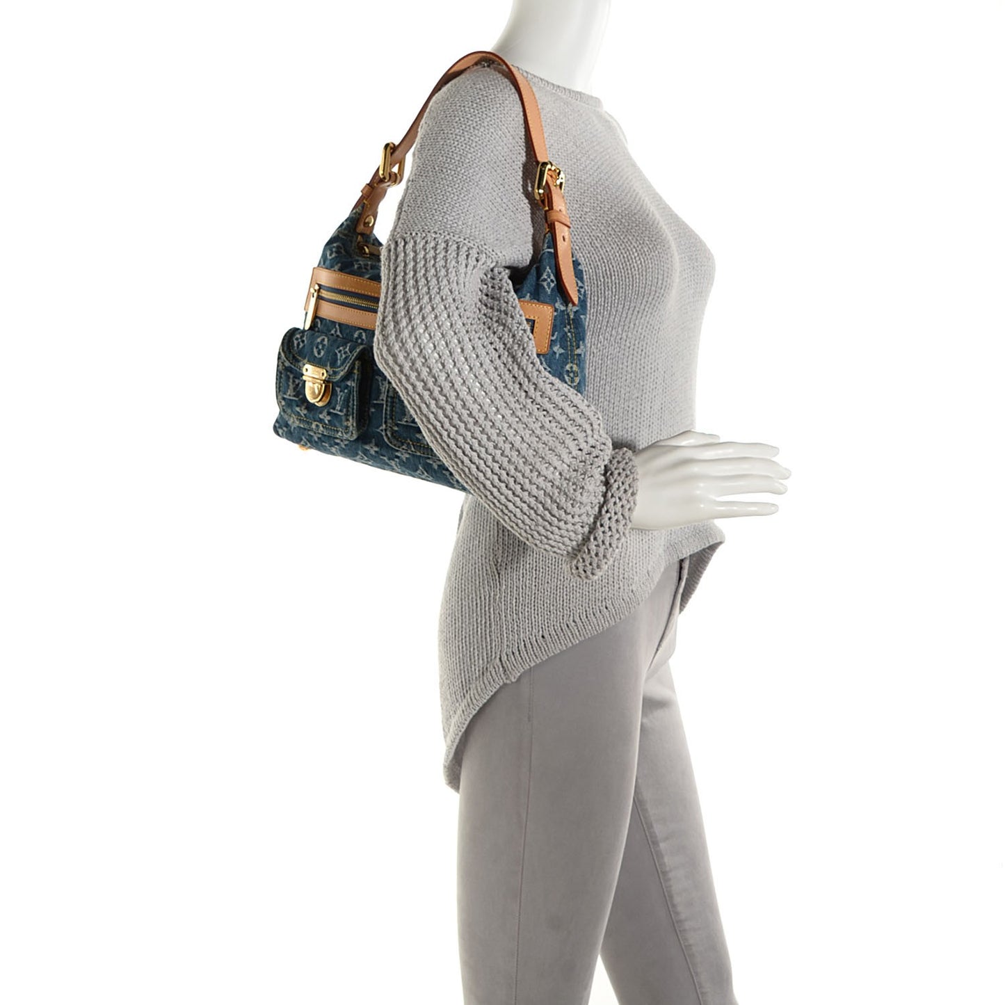 Monogram Denim Baggy PM Blue