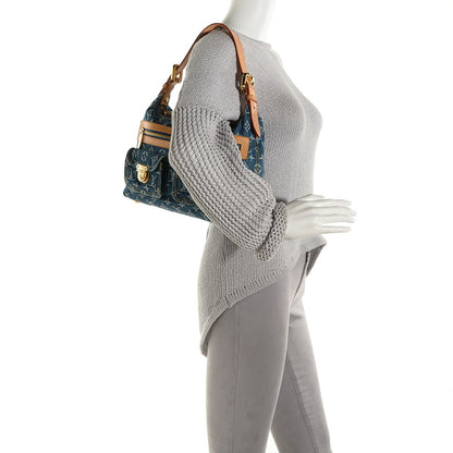 Louis Vuitton Monogram Denim Baggy PM Blue 2 of 7
