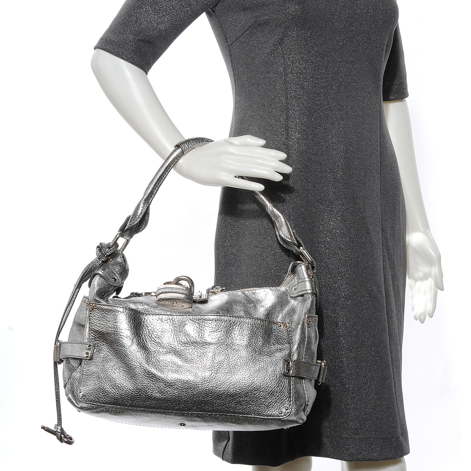 Chloe Leather Paddington Hobo Silver 2 of 8