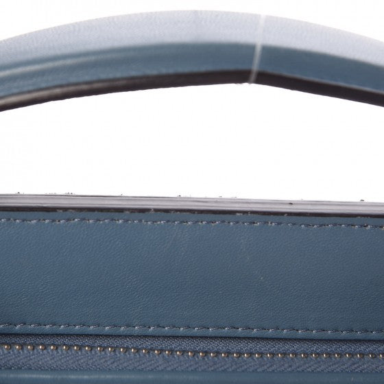 Fendi Shiny Nappa Trapuntata Small DotCom Click Top Handle Chain Satchel Blue 10 of 12