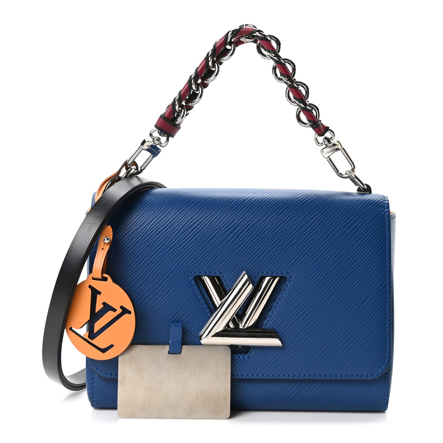 Louis Vuitton Epi Twist Braided Strap Shoulder Bag MM Bleu Roi 2 of 9