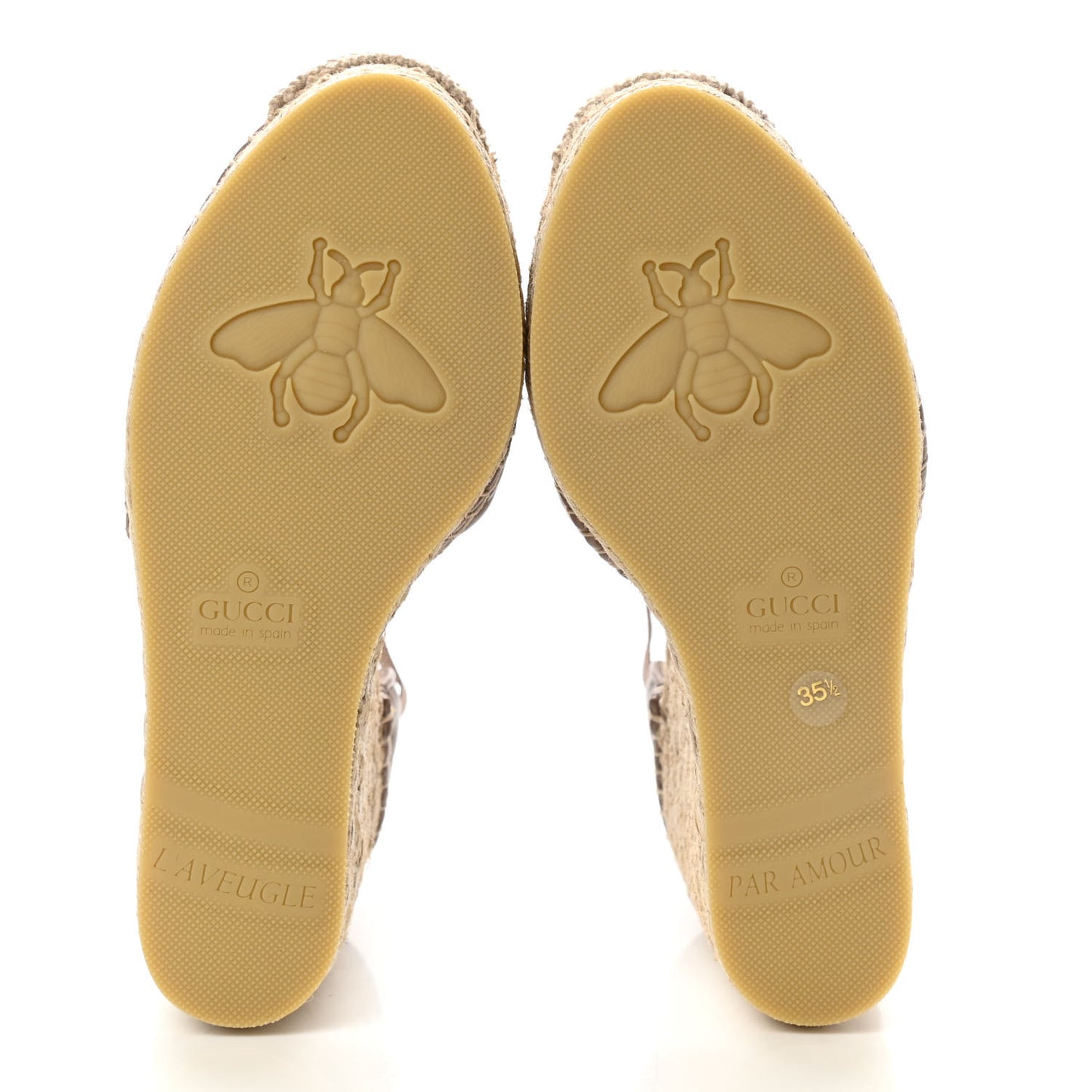 Nappa Matelasse GG Marmont Ankle Wrap Platform 35/120mm Espadrille Wedges 35.5 Porcelain Rose