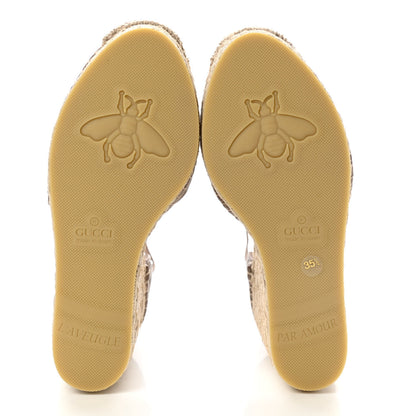 Gucci Nappa Matelasse GG Marmont Ankle Wrap Platform 35/120mm Espadrille Wedges 35.5 Porcelain Rose 5 of 8