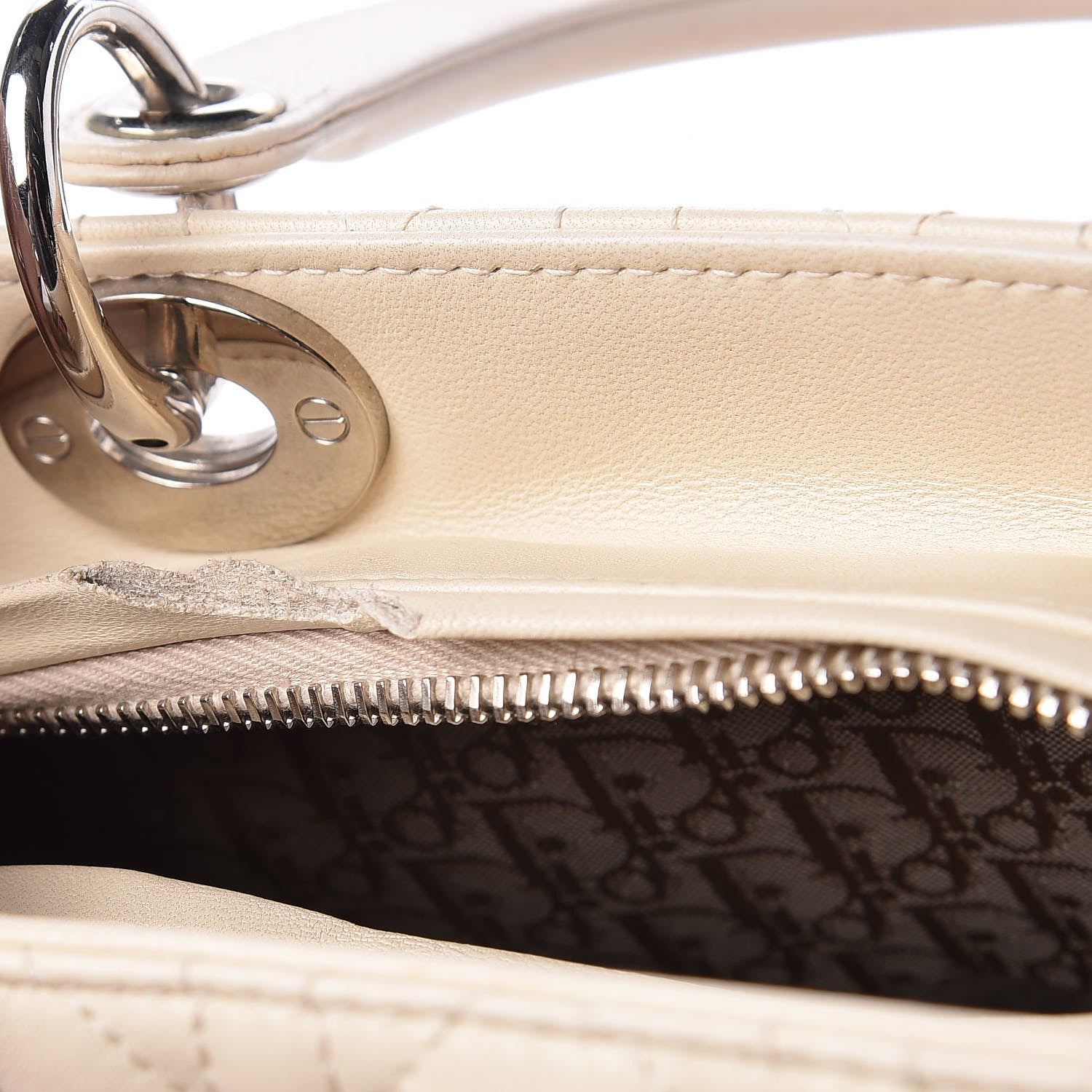 Christian Dior Lambskin Cannage Medium Lady Dior Light Beige 21 of 21