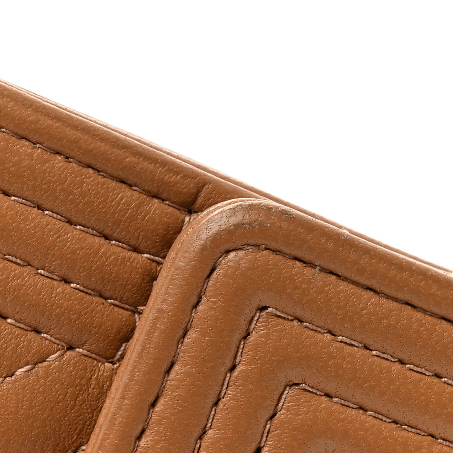 Lambskin Chevron Quilted Boy Card Holder Dark Beige
