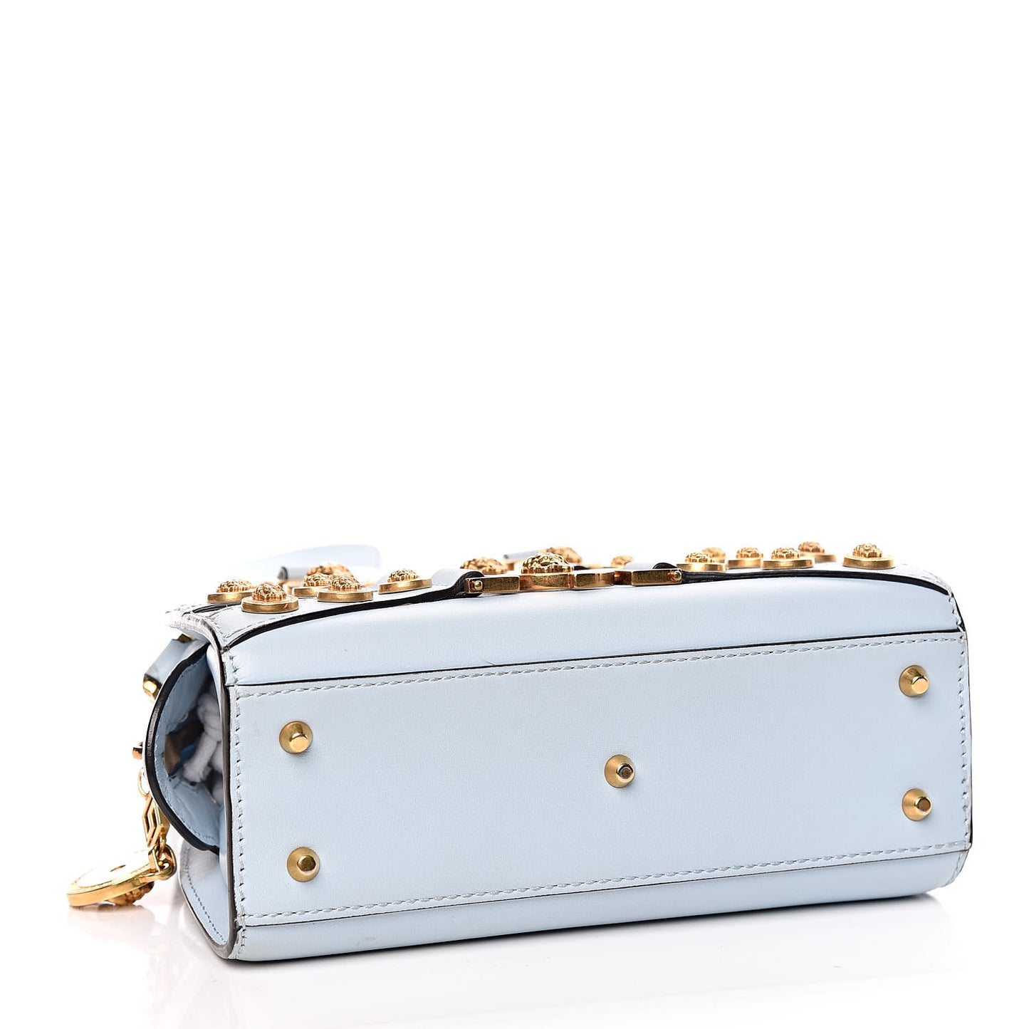 Calfskin Small Medallion Tribute Bowling Bag Blue