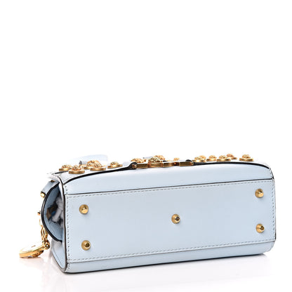 Versace Calfskin Small Medallion Tribute Bowling Bag Blue 4 of 12