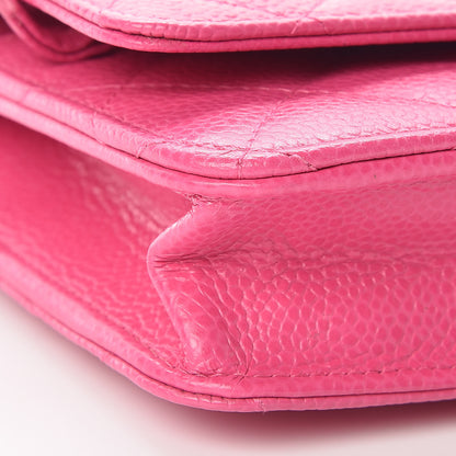 Chanel Caviar Quilted Wallet on Chain WOC Pink 9 of 11