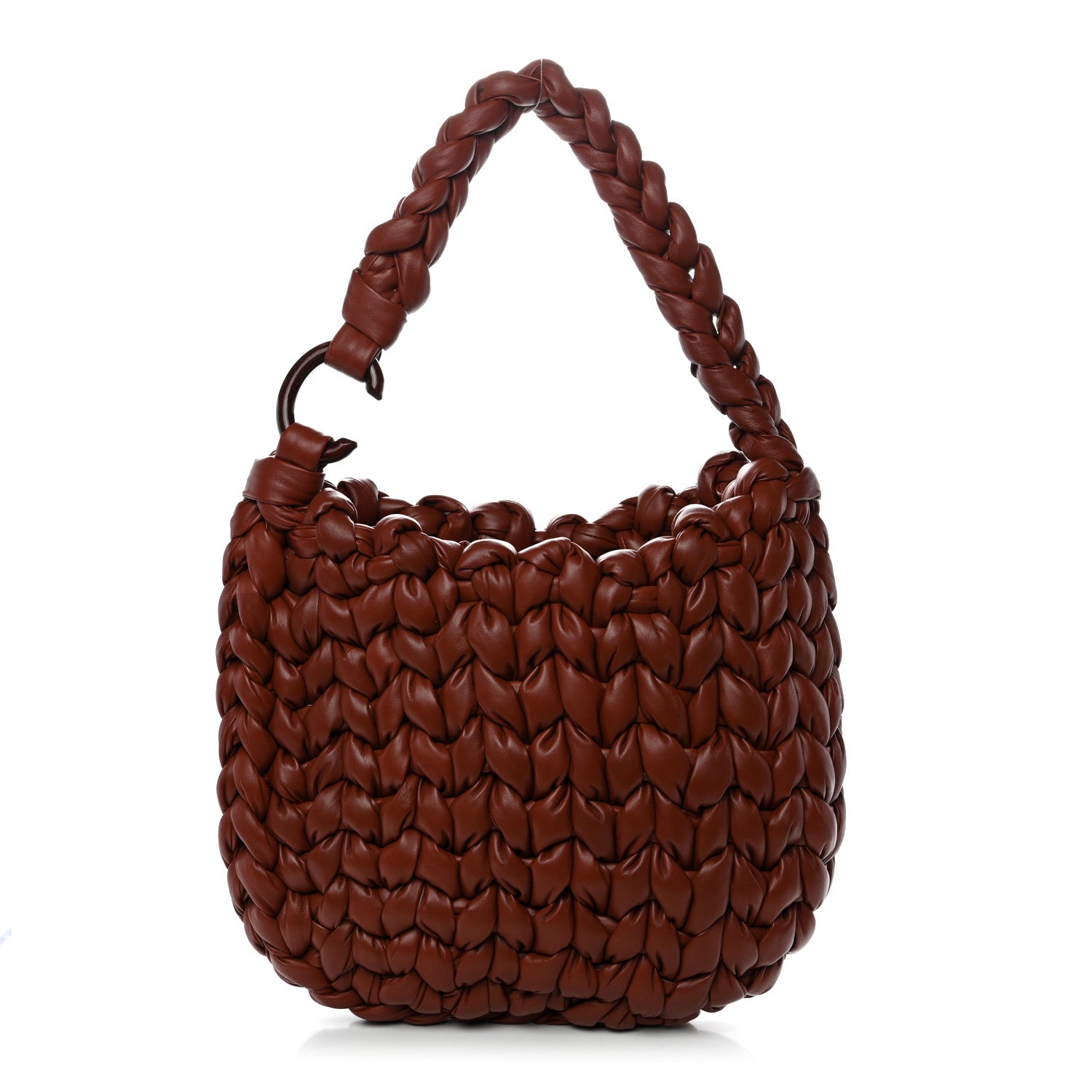 Chloe Lambskin Woven Wooden C Shoulder Bag Sepia Brown 1 of 11