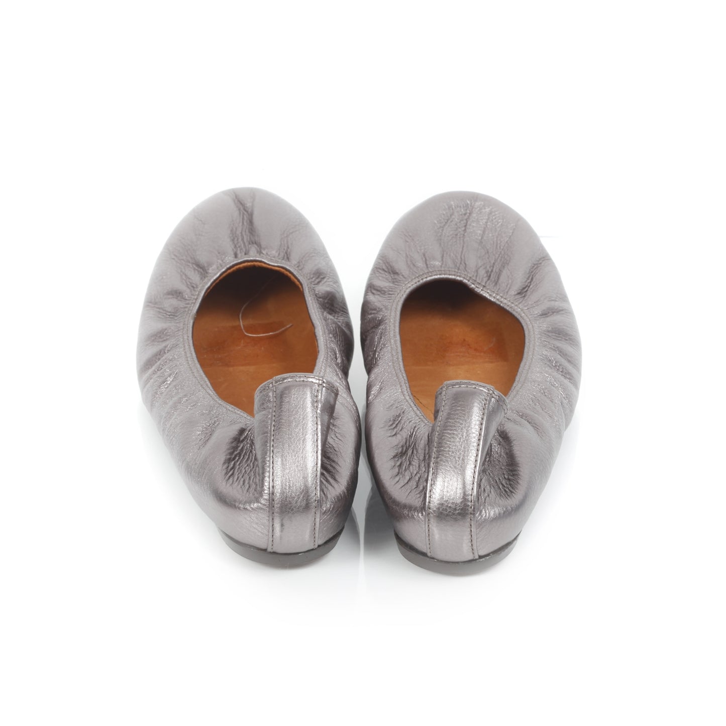 Leather Elastic Ballet Flats 39.5 Anthracite