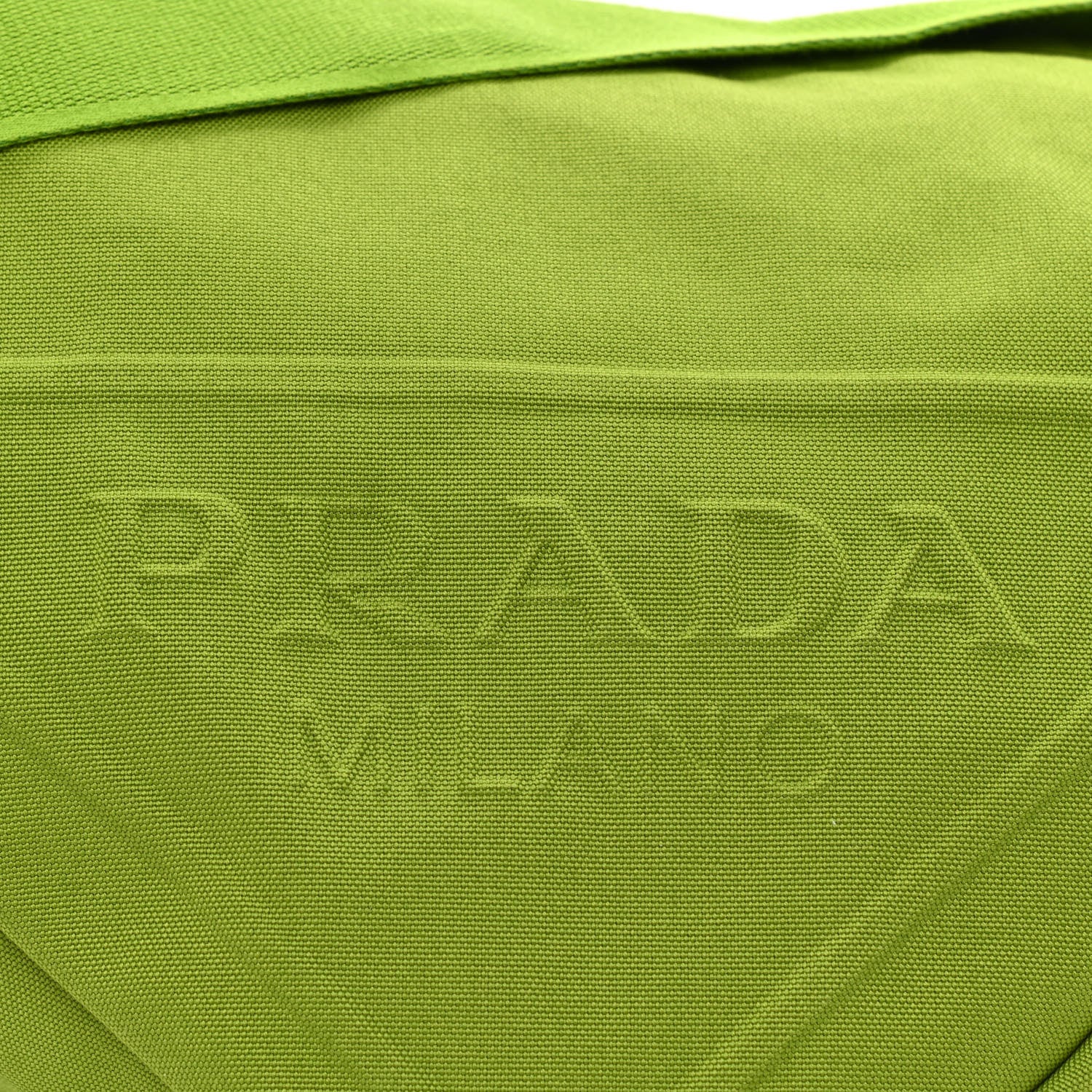Prada Canapa Logo Embossed Large Triangle Shoulder Bag Felce 9 of 11