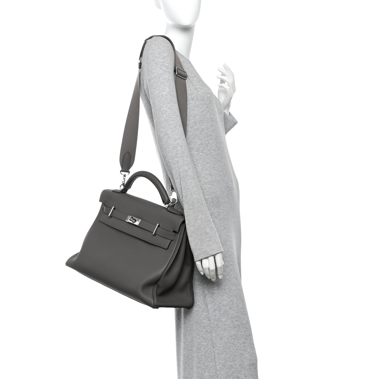 Hermes Togo Maxi Kelly Retourne 42 Etain 2 of 14