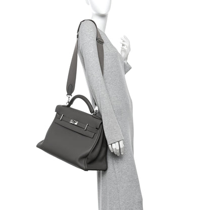 Hermes Togo Maxi Kelly Retourne 42 Etain 2 of 14