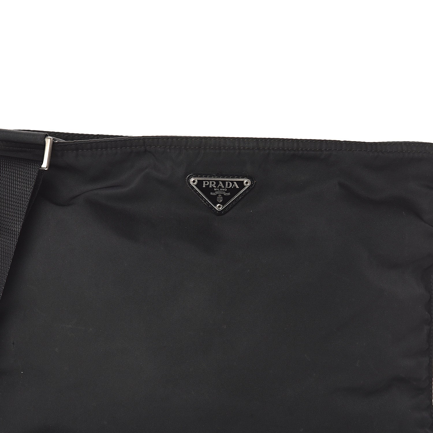 Prada Nylon Flat Messenger Bag Black 6 of 8