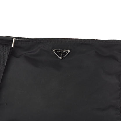 Prada Nylon Flat Messenger Bag Black 6 of 8