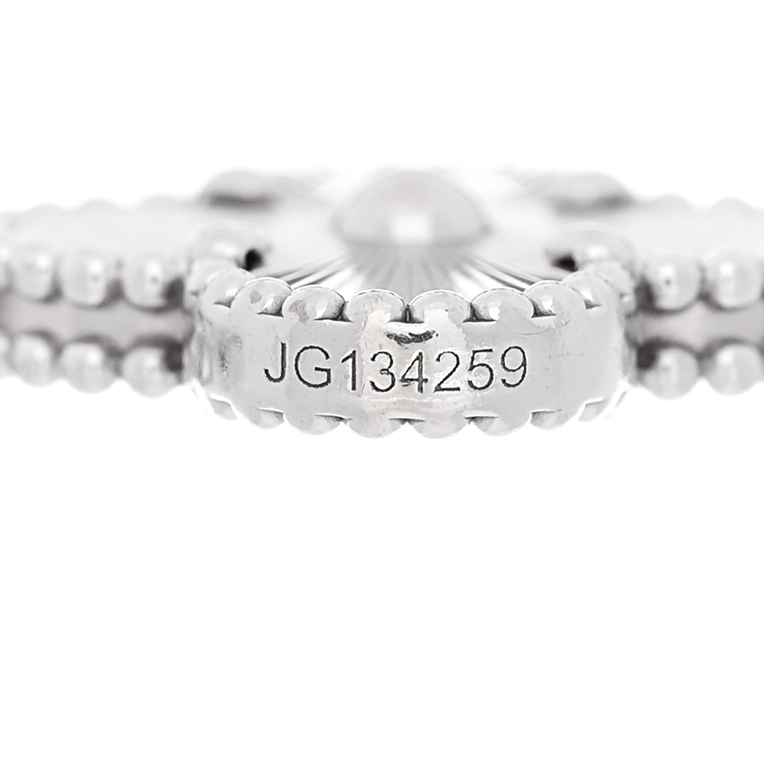 Van Cleef & Arpels 18K White Gold 5 Motifs Guilloche Vintage Alhambra Bracelet 4 of 5