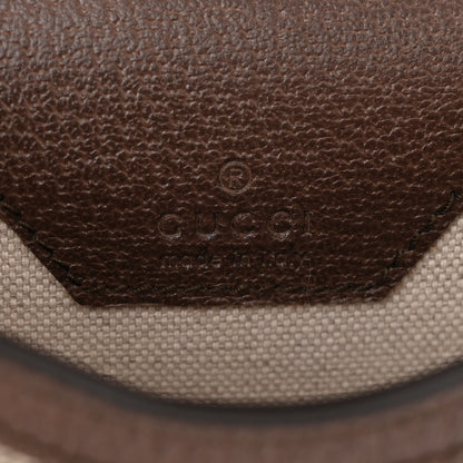 Gucci GG Supreme Monogram Textured Dollar Calfskin Geometric Print Mini Horsebit 1955 Crossbody Bag Beige Multicolor New Acero 6 of 10