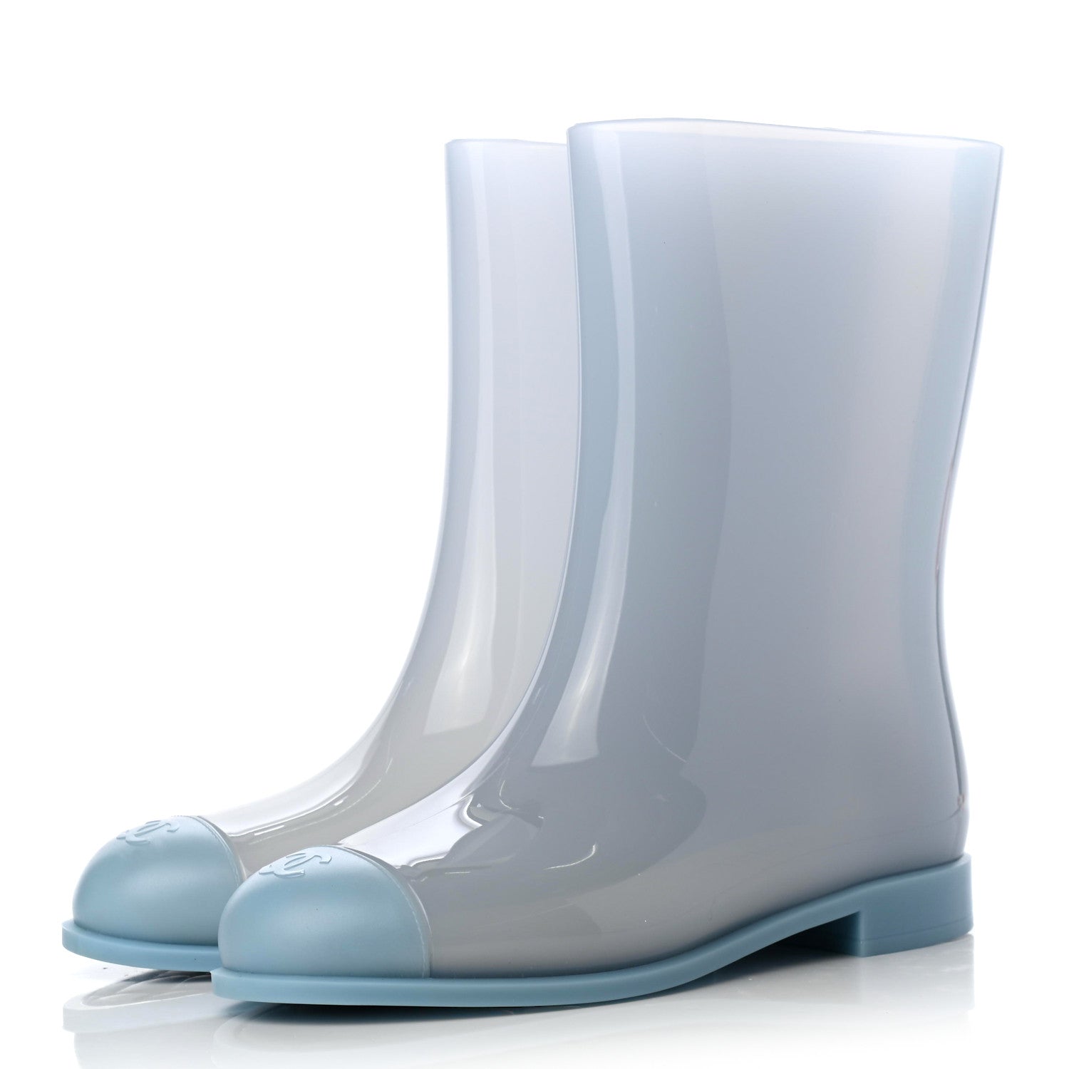 Chanel Rubber Rain Boots 38 Light Blue 6 of 18