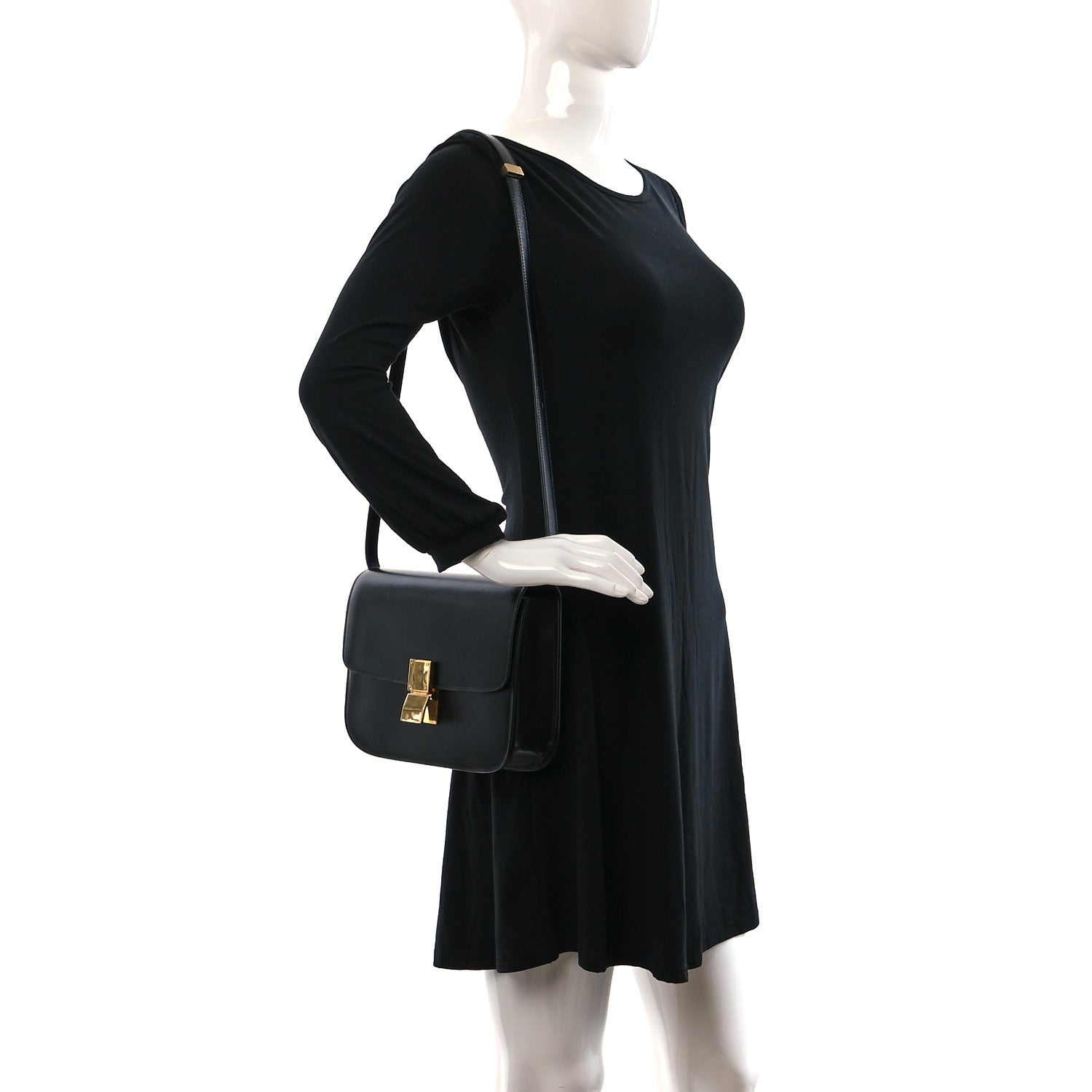 Celine Box Calfskin Medium Classic Box Flap Black 2 of 13