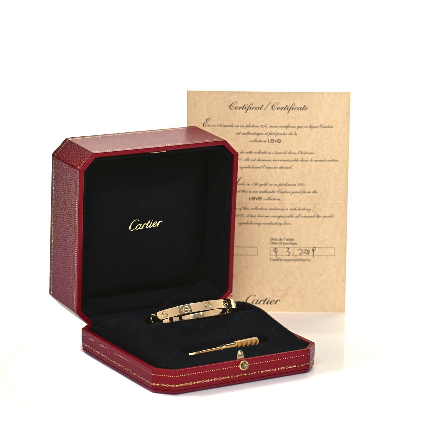 18K Yellow Gold LOVE Bracelet 17