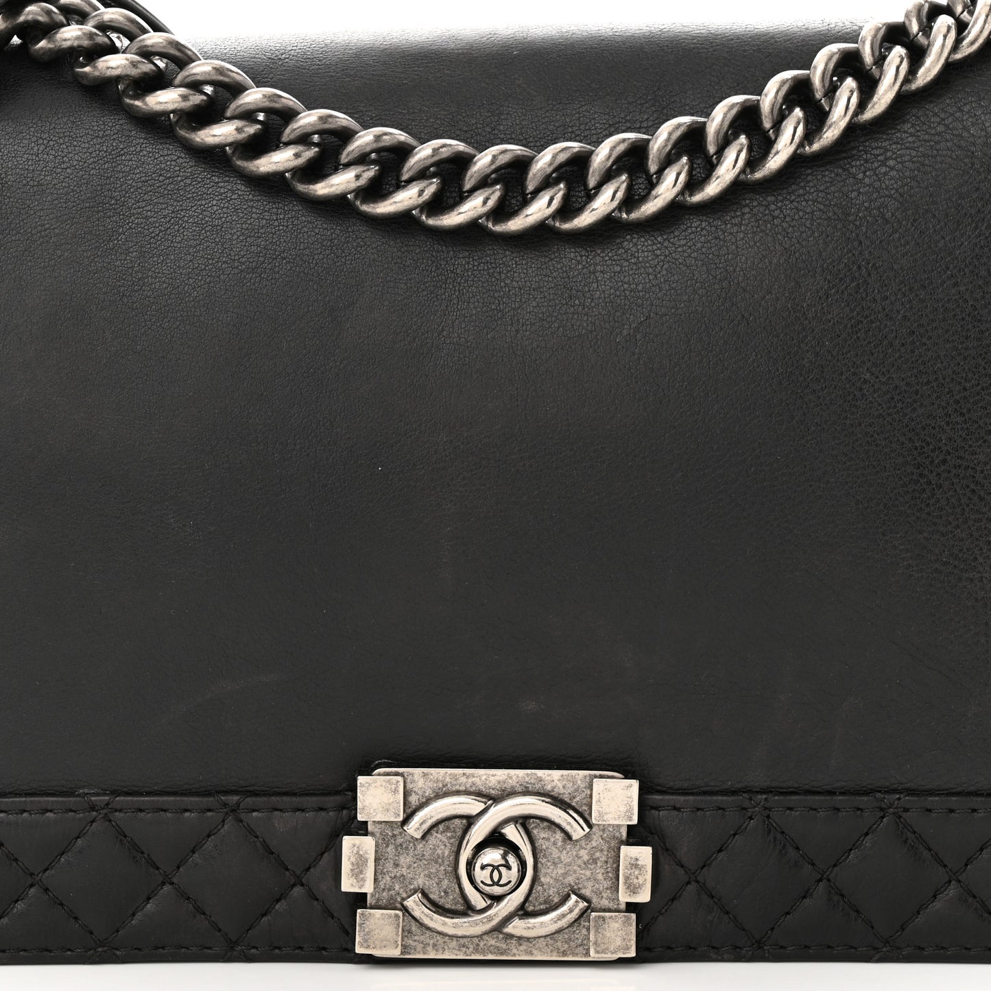 Calfskin New Medium Boy Reverso Flap Black