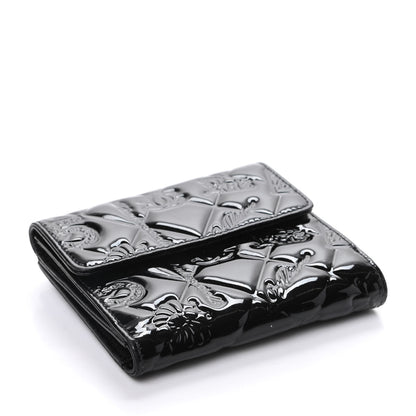 Chanel Patent Calfskin Lucky Symbols Compact French Flap Wallet Black 4 of 9