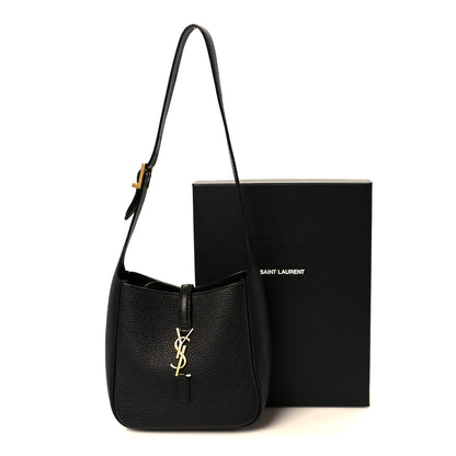 Saint Laurent Grained Calfskin Baby Le 5 A 7 Supple Hobo Black 13 of 13