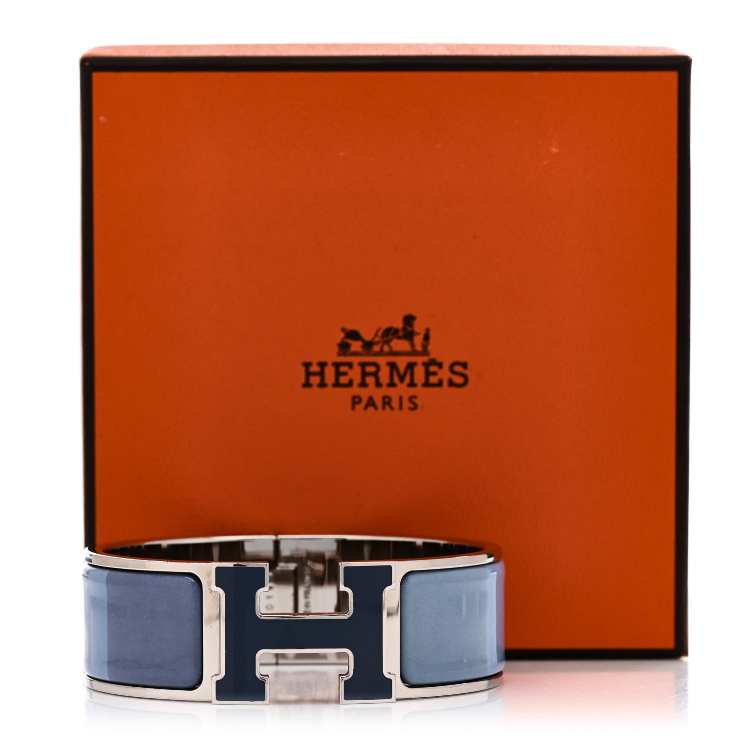Hermes Enamel Wide Clic Clac H Bracelet PM Rainbow Bleu 5 of 5