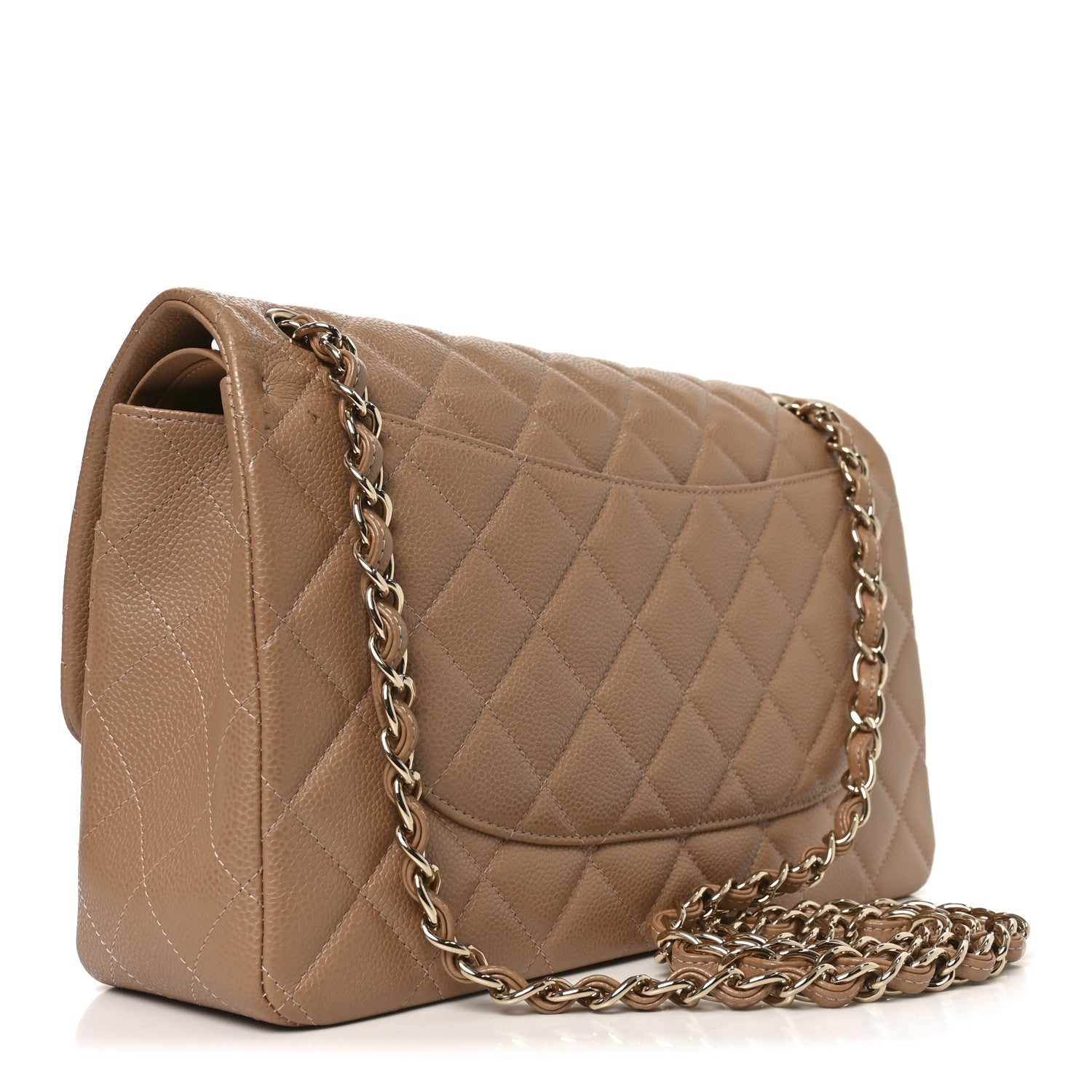 Chanel Caviar Quilted Jumbo Double Flap Beige 3 of 14