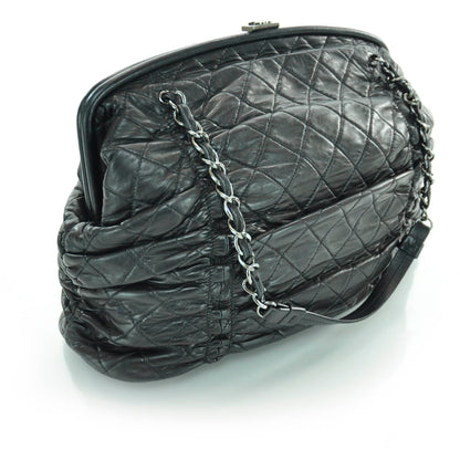 Chanel Lambskin Quilted Sharpei Frame Tote Black 3 of 9