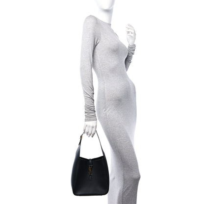 Saint Laurent Grained Calfskin Small Le 5 A 7 Soft Hobo Black 2 of 10