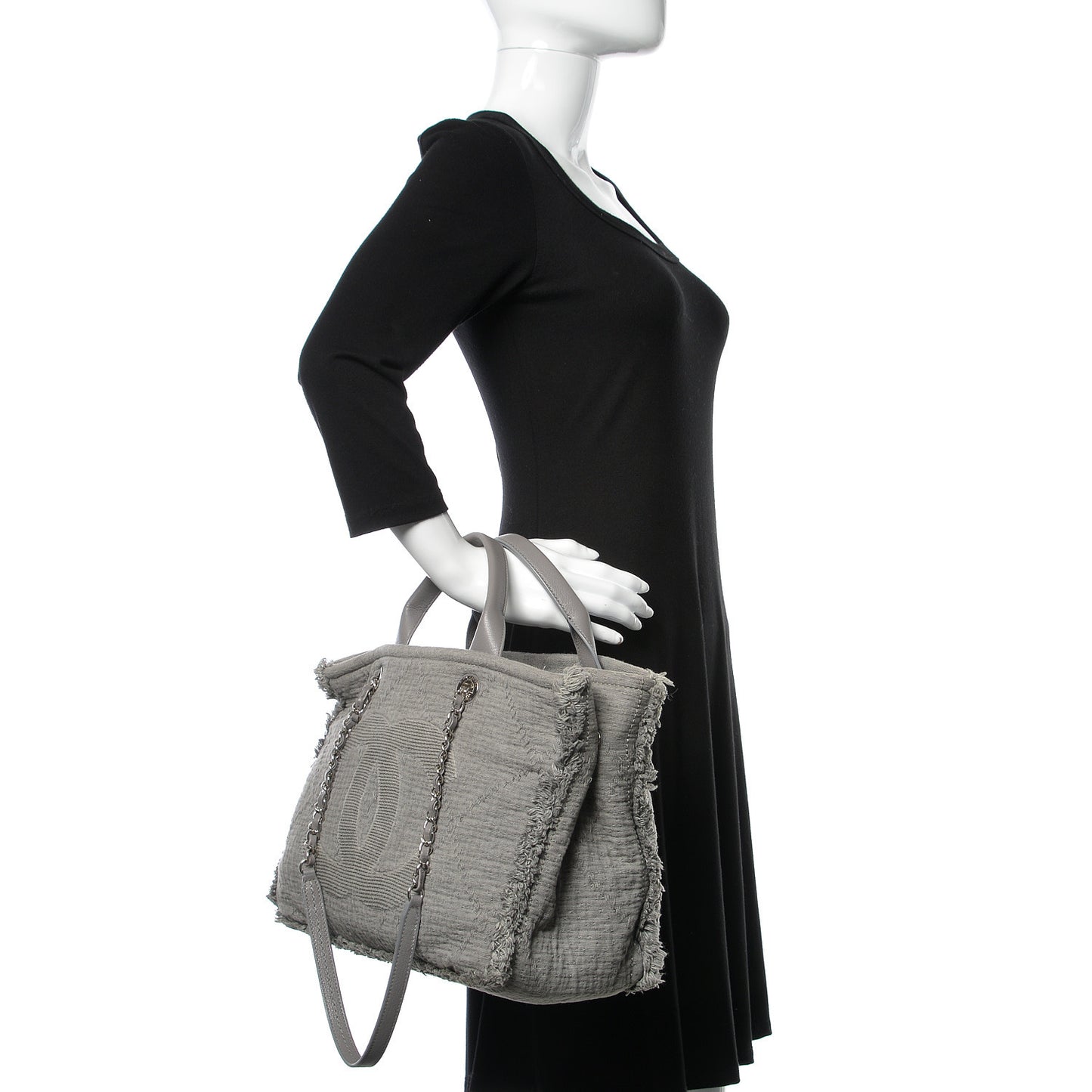 Canvas Large Double Face Shopping Tote Grey