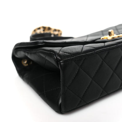Chanel Lambskin Quilted Chaine Lettre Flap Black 9 of 11