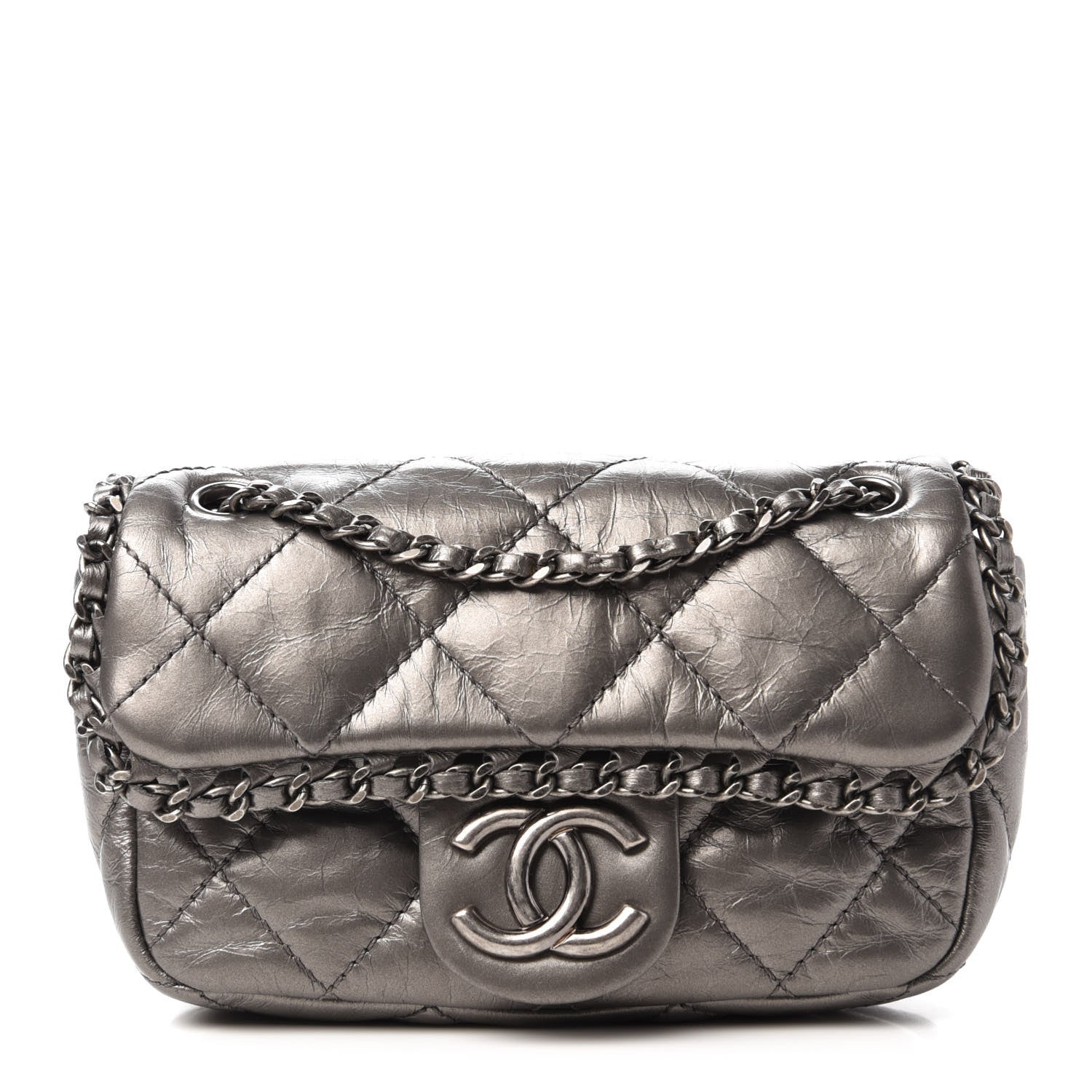 Chanel Calfskin Mini Chain Me Flap Dark Grey 1 of 11