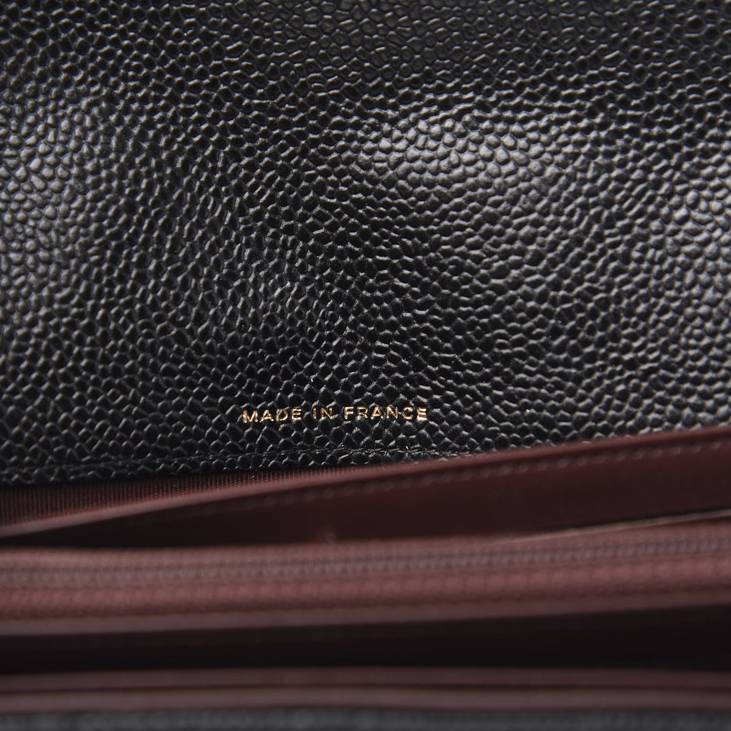 Caviar Quilted Large Gusset Flap Wallet Black