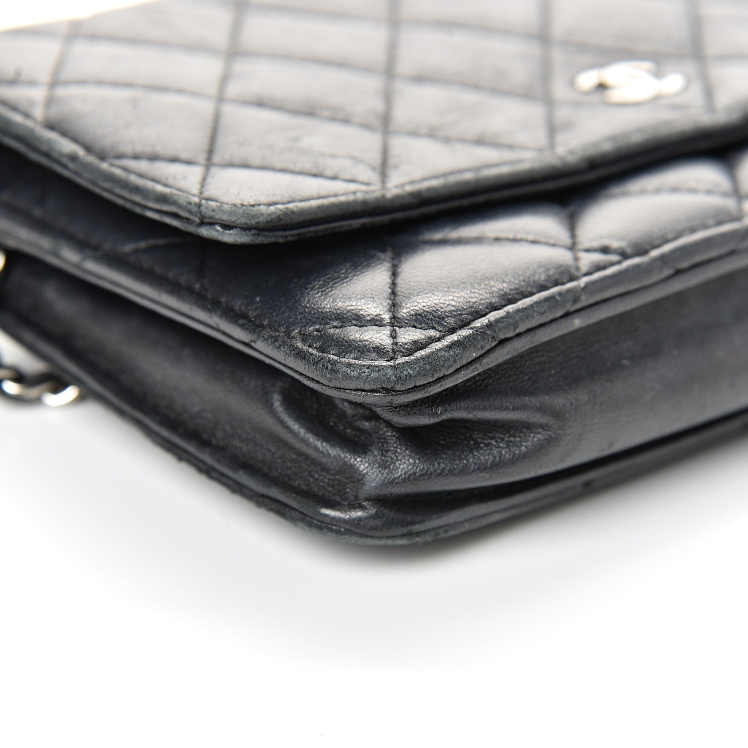 Chanel Lambskin Quilted Wallet On Chain WOC Black 9 of 24