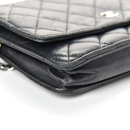 Chanel Lambskin Quilted Wallet On Chain WOC Black 9 of 24