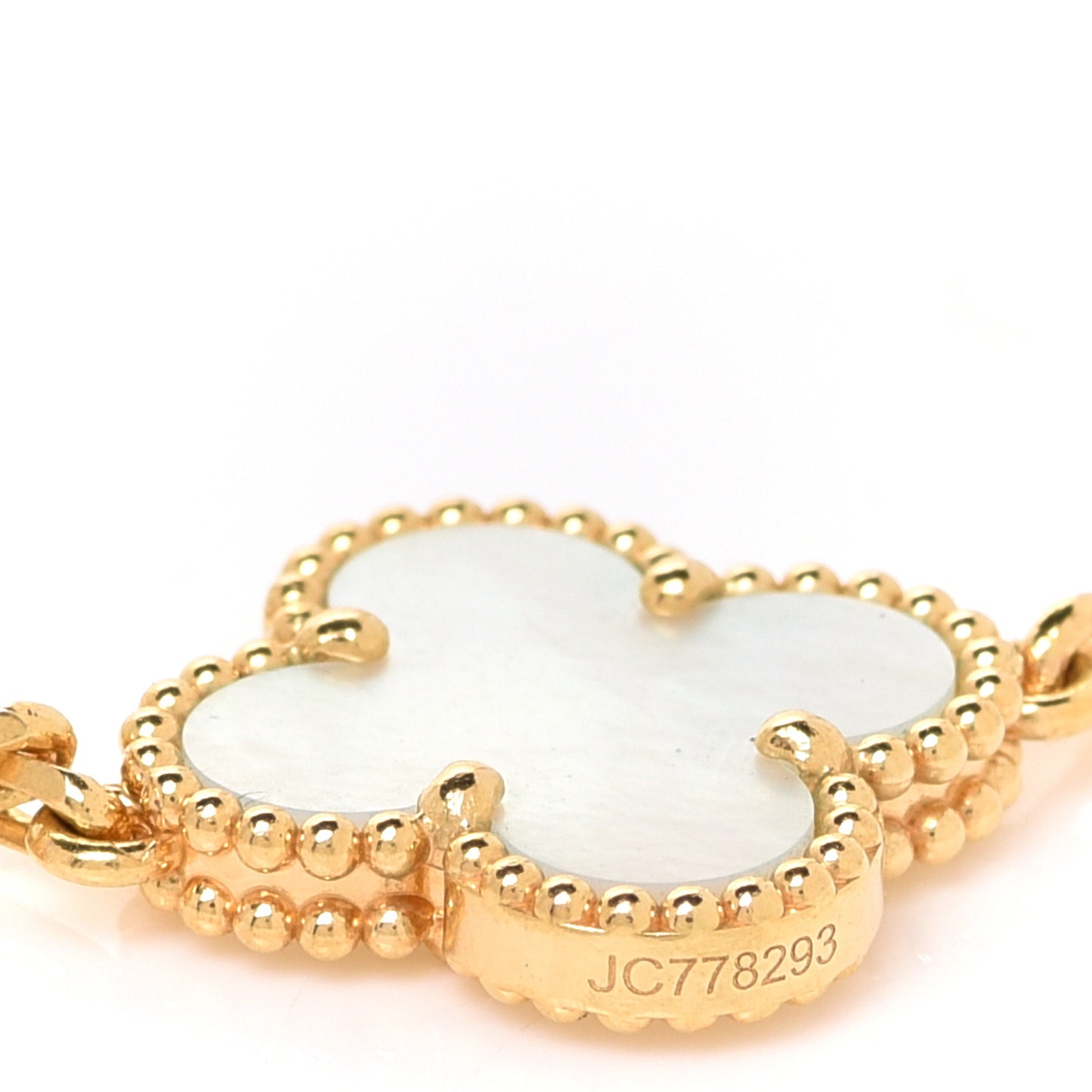 18K Yellow Gold Mother of Pearl 5 Motifs Vintage Alhambra Bracelet