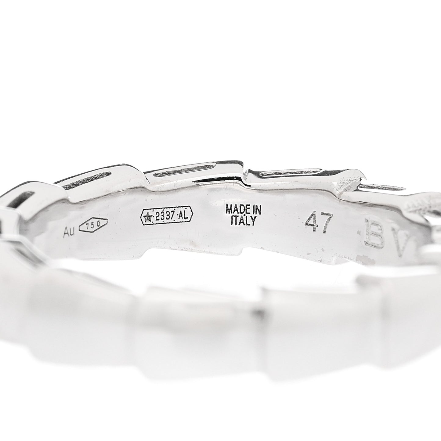 18K White Gold Serpenti Viper Band Ring 47 4.25
