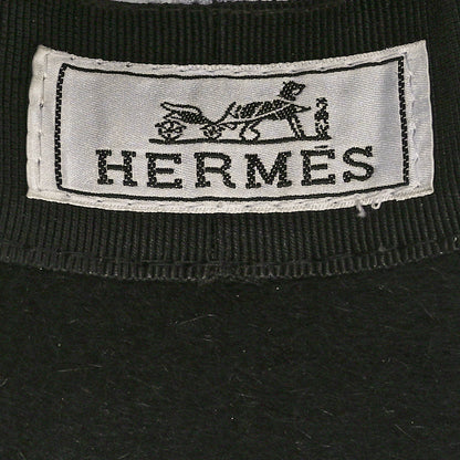 Hermes Rabbit Felt Lambskin Hat 58 Black 8 of 10