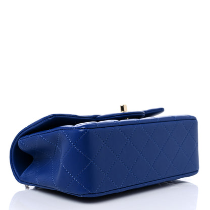 Chanel Lambskin Quilted Mini Top Handle Rectangular Flap Blue 4 of 10