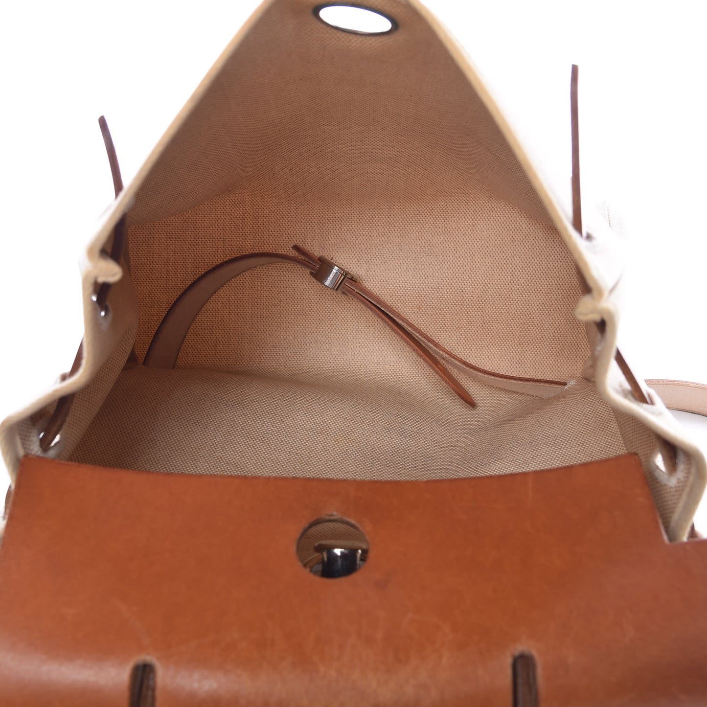 Toile Vache Calfskin Herbag 30 PM Backpack Natural