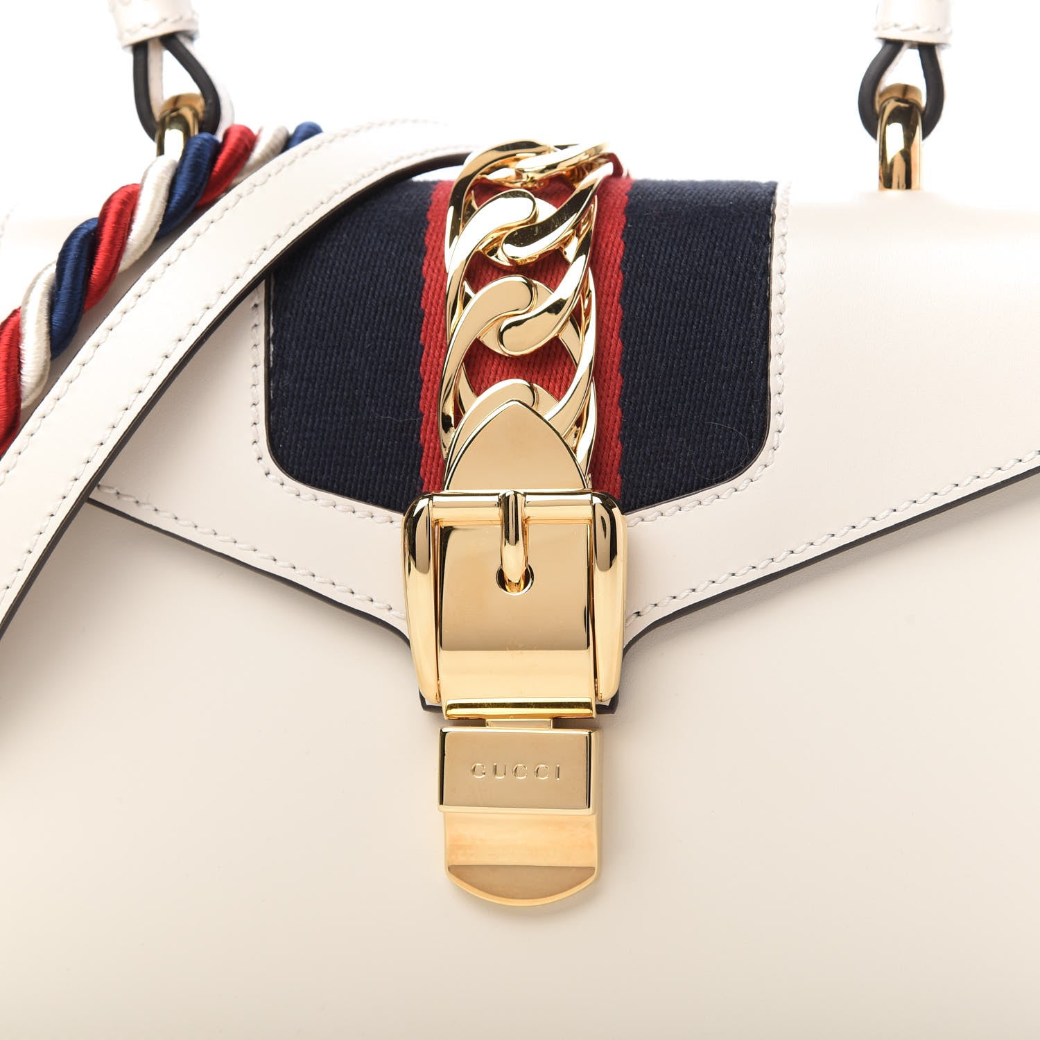Gucci Calfskin Mini Sylvie Top Handle Bag White 10 of 10